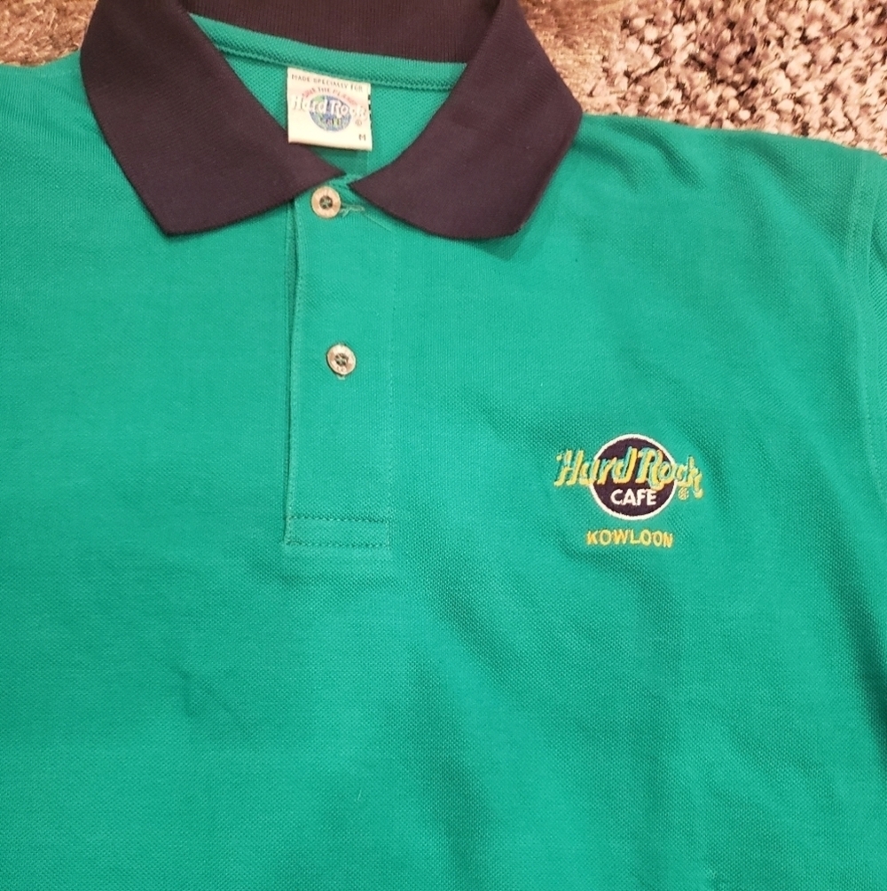 Hard Rock Cafe Men’s Medium Polo Shirts Green